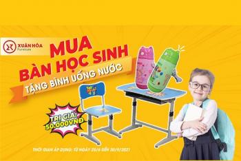 Tặng bình uống nước khi mua bàn học sinh Xuân Hòa