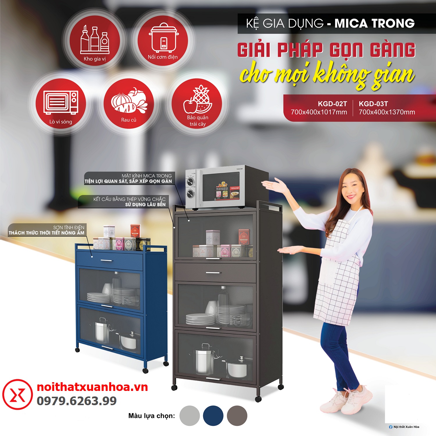 Kệ gia dụng đa năng 2 tầng Xuân Hòa KGD-02T