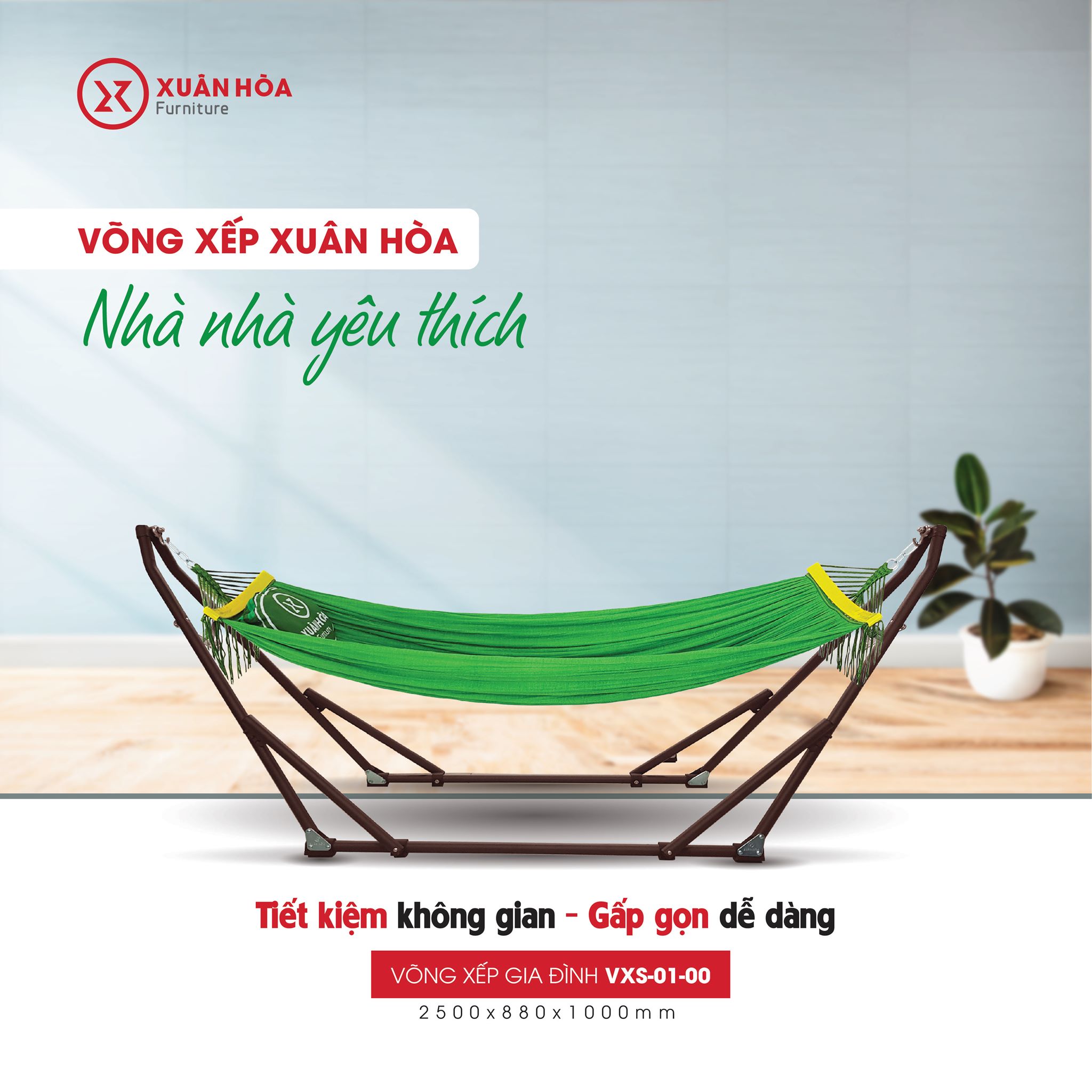 Võng xếp gia đình khung sơn VXS-01-00