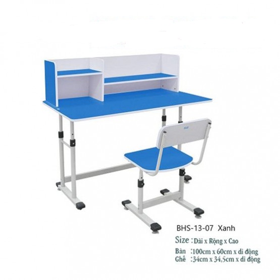 Bộ bàn ghế học sinh BHS-13-07 XG màu xanh