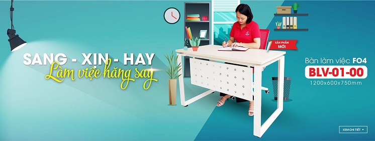 Bàn làm việc chân sắt FO4-BLV-01-00