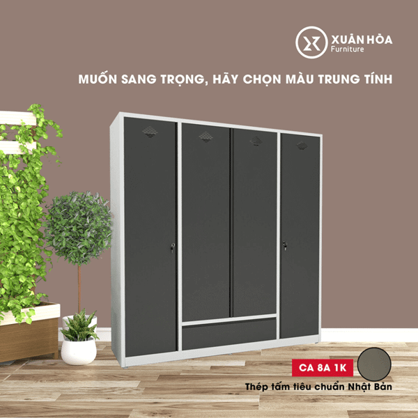 Tủ sắt quần áo gia đình CA-8A-1KLG