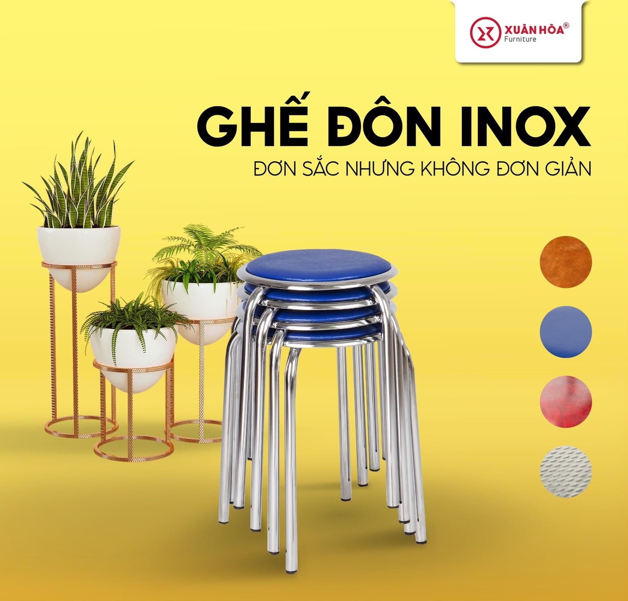 Ghế đôn inox Gi-10-03 Xuân Hòa