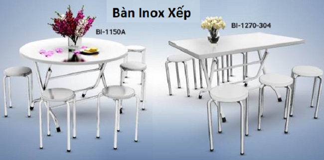 Bàn ăn chân gấp inox BI-1270-304