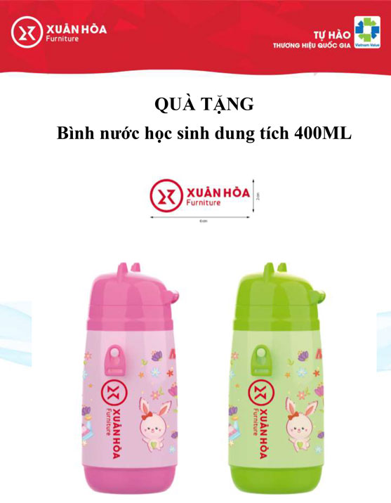 Tặng bình uống nước khi mua bàn học sinh Xuân hòa